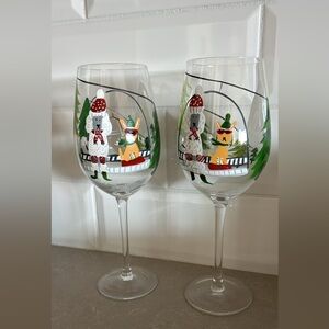 Festive Painted Wine Glasses